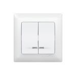 Выключатель двухклавишный с подсветкой Anura Marmaris