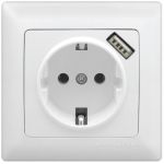 Розетка с заземлением с USB Anura Marmaris