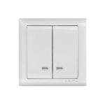 Выключатель двухклавишный с подсветкой Anura Anamur