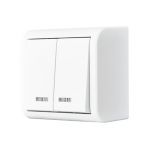 Выключатель наружный двухклавишный с подсветкой Anura Kumluca