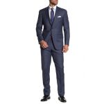 Костюм Hart Schaffner Marx Solid Medium, классический  с двумя пуговицами с вырезом на пуговицах, синий