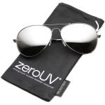 Солнцезащитные очки-авиаторы с зеркальной линзой и металлическим каркасом