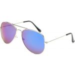Классические солнцезащитные очки-авиаторы Flash Full Mirror с металлическим каркасом  Gold/Blue