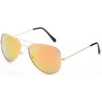 Классические солнцезащитные очки-авиаторы Flash Full Mirror с металлическим каркасом  Gold/Orange
