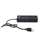 USB-концентратор USB 2.0, 4 портный цвет черный