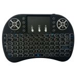 Многофункциональная беспроводная мини клавиатура, с подсветкой, сенсорная мышь, Bluetooth, черный
