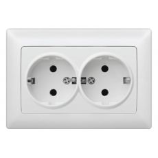 Розетка двойная с заземлением Anura Marmaris