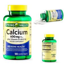 Кальций плюс витамин D3 (800 IU) Spring Valley, 600 мг, 100 таблеток