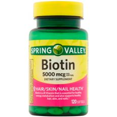 Биотин Spring Valley, 5000 мкг, 120 капсул