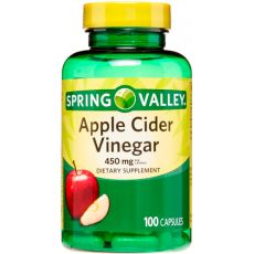 Капсулы с яблочным уксусом для похудения Spring Valley, 450 мг, 100 капсул
