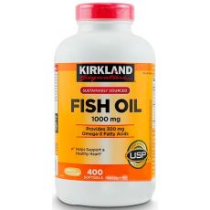 Рыбий жир Kirkland Signature, 1000 мг, Омега 3 300 мг, 400 капсул