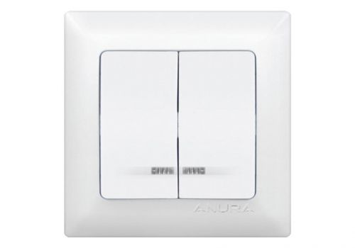 Выключатель двухклавишный с подсветкой Anura Marmaris