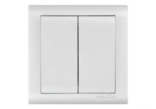 Выключатель двухклавишный Anura Anamur
