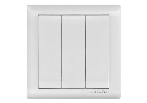 Выключатель трехклавишный Anura Anamur