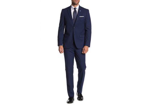 Костюм Ben Sherman, клетчатый с двумя пуговицами, темно-синий