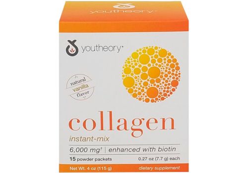 Растворимый микс ваниль YOUTHEORY COLLAGEN, 6000 мг, 15 пакетиков