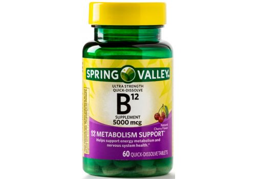 Витамин B12  Spring Valley, 5000 мкг, 60 таблеток