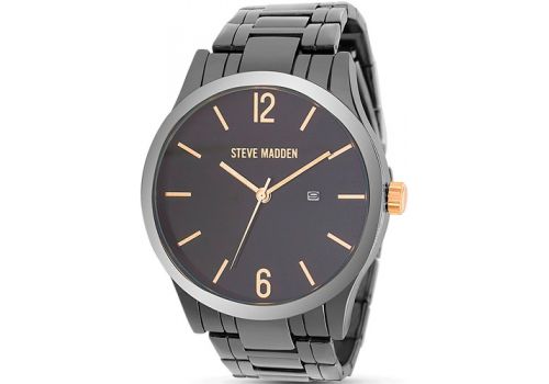 Мужские часы Steve Madden, черные аналоговые, 43 мм