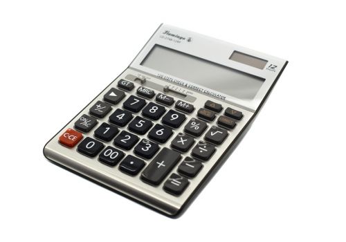 Калькулятор настольный Flamingo CD-2748-12RP серебристый