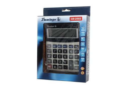 Калькулятор настольный  Flamingo CD-2592 черно-белый