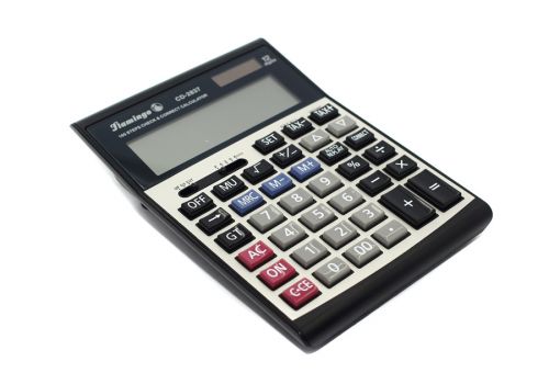 Калькулятор настольный Flamingo CD-2837 черно-серый