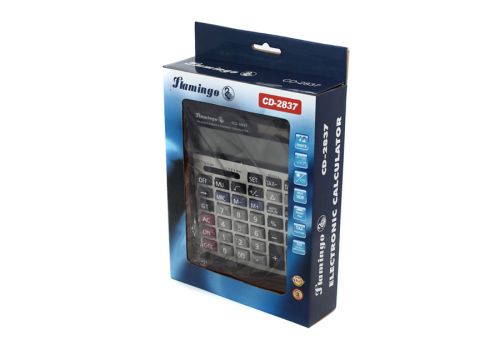 Калькулятор настольный Flamingo CD-2837 черно-серый