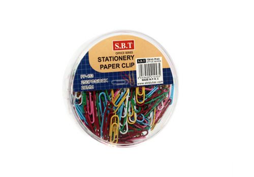 Скрепки цветные для бумаг S.B.T. PP-453, 250 шт