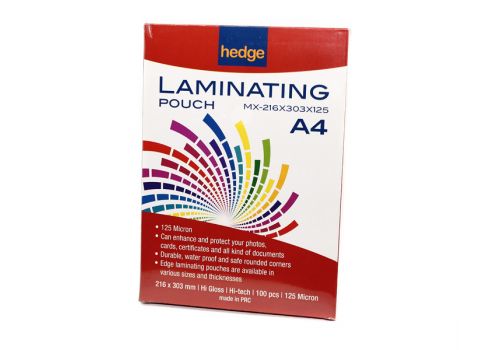 Пленка для ламинирования Hedge 216 x 303 мм 125 мкр 100 шт