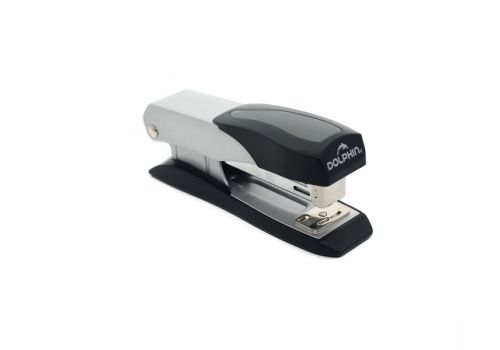 Степлер Dolphin DS-12 металлический черно-серый