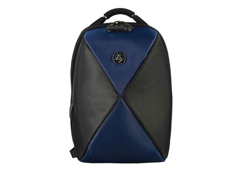 Рюкзак Anti theft TSA замок с USB и аудио выходами для ноутбука BIAOWANG 17", черно-синий