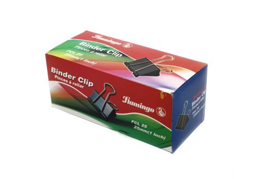 Зажим для бумаг  Flamingo FCL25 металлический 25 мм 12 шт