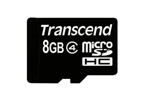 Micro SDHC Transcend класс 4, 8GB, черный